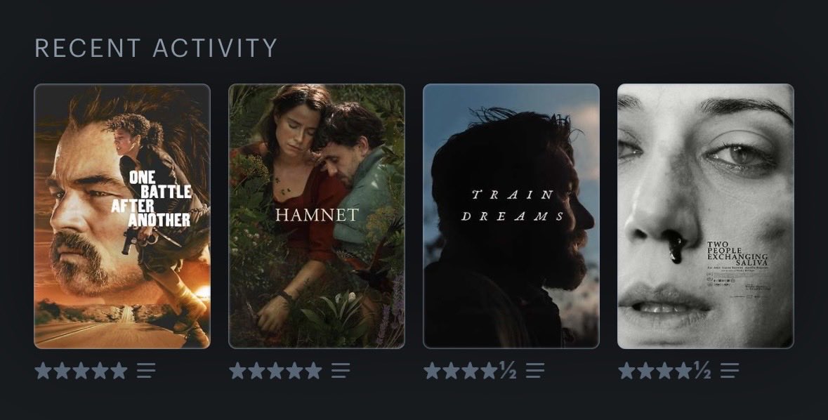 _RickyJesse's tweet photo. @letterboxd Figured it was time to catch up on a few of the Best Picture nominees before this weekend #LastFourWatched https://t.co/cCvhi8wHoZ