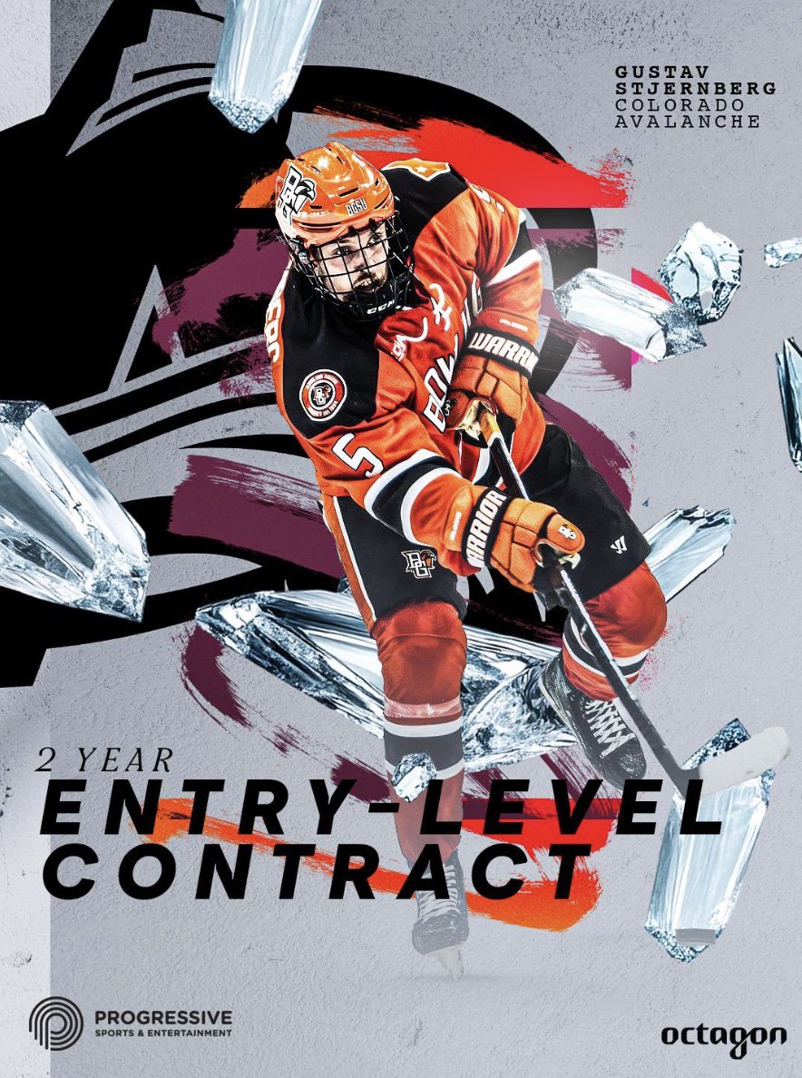 PSE_Hockey's tweet photo. ✍️ Gustav Stjernberg signs a two-year entry-level contract with the Colorado Avalanche 🏔️

#letsmakeprogress @Octagon https://t.co/52Zjbr5xWj