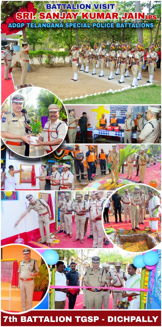 7thBnTGSP's tweet photo. 😊 39 words:

Good Evening Sir,
Sri Sanjay Kumar Jain, IPS, visited 7th Bn TGSP on 13.03.2026.He participated in Bhoomi Pooja for CC Road &amp; Guest House,inaugurated the renovated Water Plant &amp; Admin Building Gave instructions for quality work&amp;timely completion.
Regards,7th BN TGSP https://t.co/OlZNL1iryz