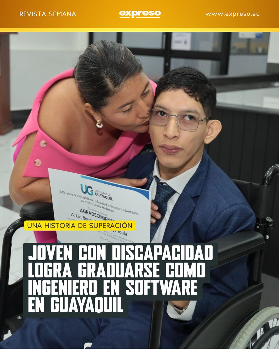 #SEMANA | En Ecuador, muchas personas con discapacidad aún enfrentan barreras para acceder a la educación superior y al trabajo. Con esfuerzo y apoyo familiar, Ronny Quijije convirtió su historia en un ejemplo de inclusión y superación.

Conoce más: bit.ly/3P7Ilsz