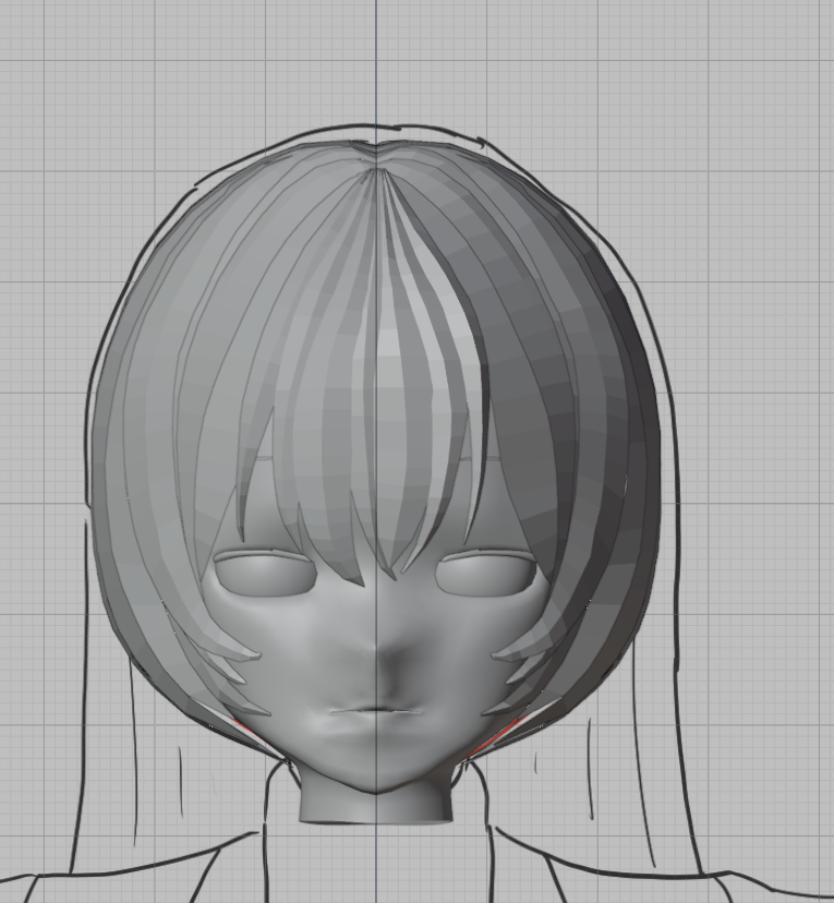 TelosCircle's tweet photo. 横髪作ってボリューム出てきました！
次は後ろ髪を作って、髪を一旦完成させるつもりです

髪が完成したら、顔が少し変だという意見ももらったのでミラーを適用して調整してみようと思います
#天国の死んだ日 #ゲーム制作 #インディーゲーム #Blender https://t.co/zraEiEgxaQ