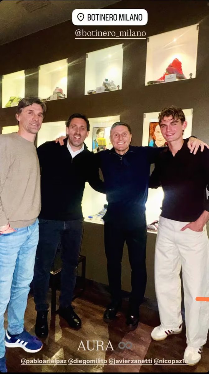 SrNaninho's tweet image. 🚨💣 #AS 🇪🇸

👀 Nico Paz estuvo en Milán visitando el restaurante de Javier Zanetti, vicepresidente del Inter de Milán.

🤔 El club italiano nunca ha ocultado su deseo de ficharle.

(@sabrina_uccello)