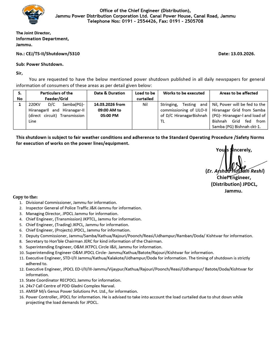 Jammu Power DISCOM tweet media