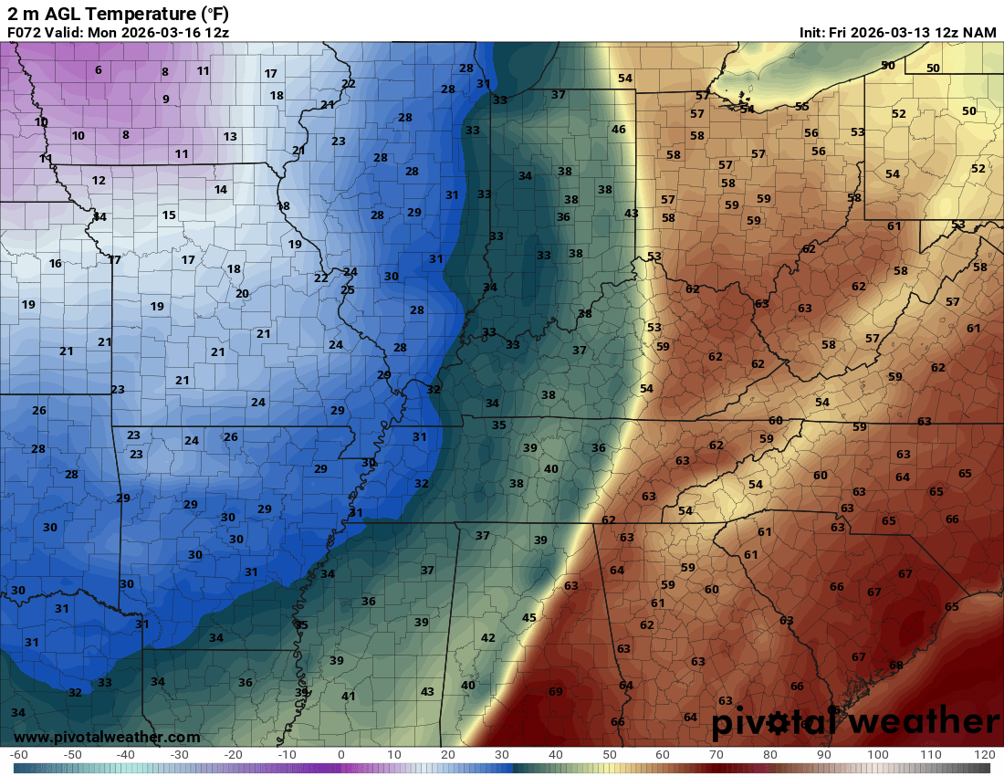 Kentucky_WX's tweet photo. Can you spot the cold front for Sunday night's system on the latest NAM???

THAT is impressive man!! #KYwx https://t.co/tRpHmhLNgp