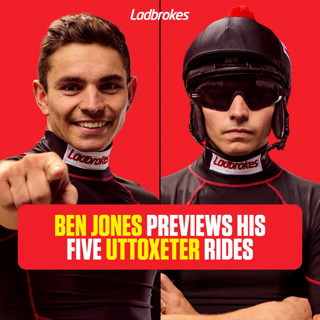 Ladbrokes's tweet photo. 💬 "I think everything should suit him here and I'm hopeful we'll be bang there in the big one."

After riding a winner at the Cheltenham Festival, Ben Jones heads to Uttoxeter with a book of five rides - read all about them in his exclusive blog

🔴 @BenJone04644251