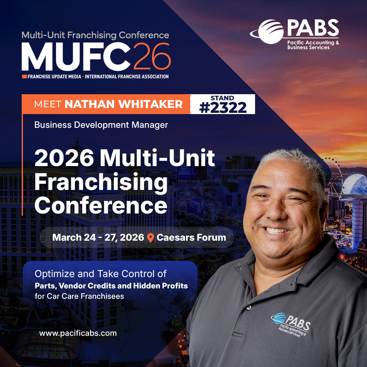 #MUFC 2026 brings together leaders focused on growing their car care and automotive operations. 

We help ensure financial visibility and control keep pace with that growth.

Nathan will be there. Explore opportunities at Booth #2322

#MUFC2026 #FranchiseBusiness #FranchiseGrowth