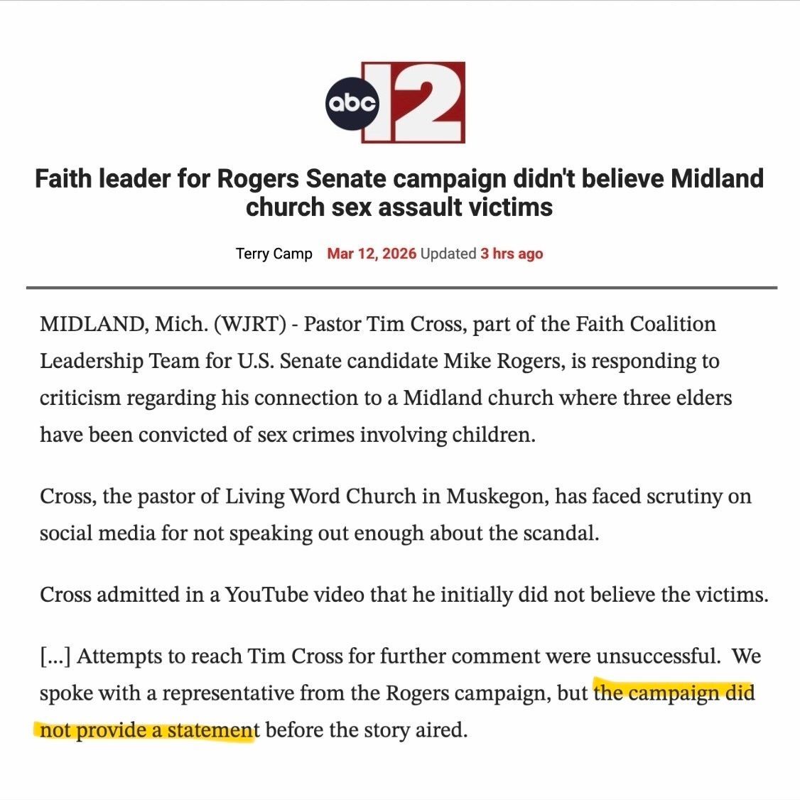 BREAKING A member of Mike Rogers senior leadership team is under  