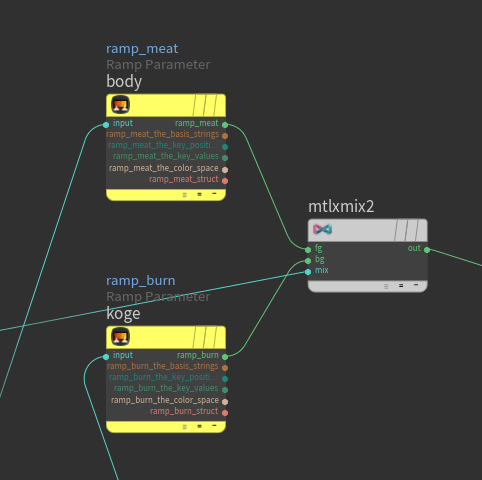 JakeTamamura's tweet photo. Houdini MaterialX tip!💡If blending 2 Ramp nodes (via Mtlx Mix) renders one black in Karma, it’s NOT a bug.
It's a USD parameter collision! Both ramps default to the internal name "ramp", so USD overwrites one.
Fix: Change their internal Name to be unique! ✅ #Houdini https://t.co/D5fdENhz6m