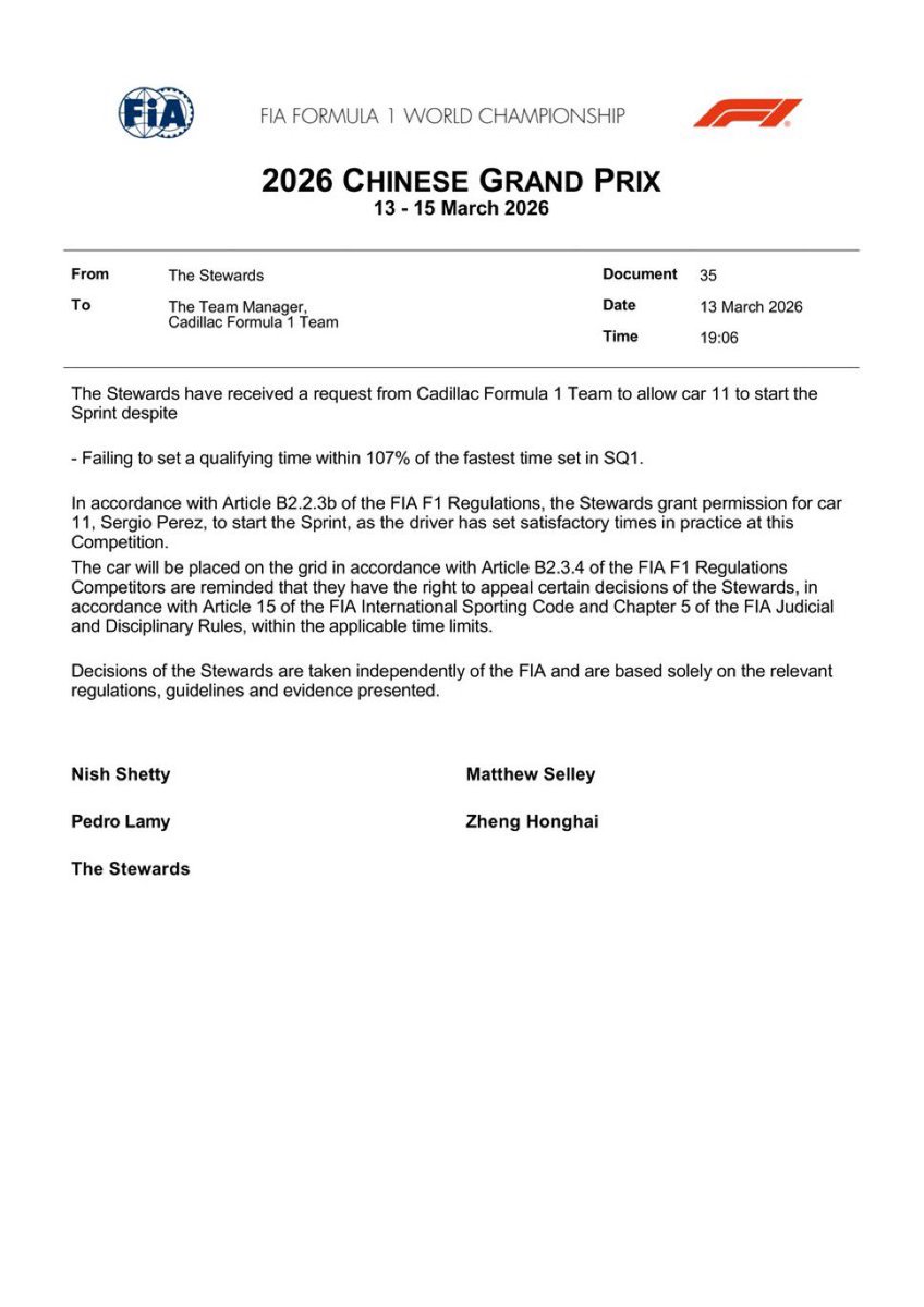 Update Checo tweet media