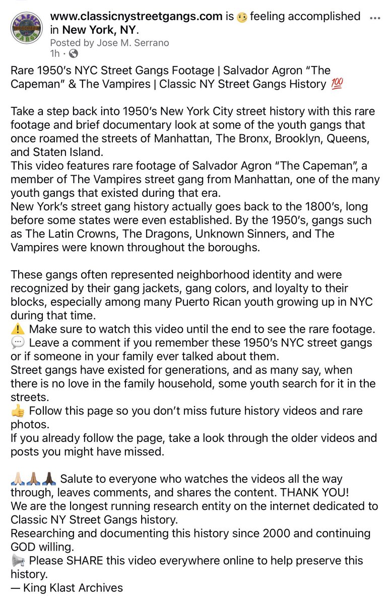kingklast's tweet photo. Rare 1950’s NYC Street Gangs Footage | Salvador Agron “The Capeman” & The Vampires | Classic NY Street Gangs History 💯
#ClassicNYStreetGangs
#NYCStreetGangsHistory
#1950sNYC
#NewYorkCityHistory
#NYCStreetGangs
#SalvadorAgron
#TheCapeman
#TheVampires
#LatinCrowns
#TheDragons https://t.co/DUis0kVw7y