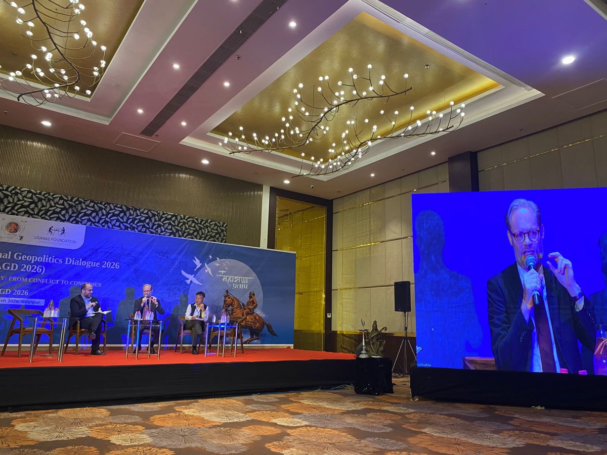 DenmarkinIndia's tweet image. Fighting climate change and promoting energy security go hand in hand, and India is on the right track🔋⚡️My key message for this year’s “Maharana Pratap Annual Geopolitics Dialogue” in #Udaipur. Thx to @abhinavpandya and  @AmbTrigunayat for inviting me. @UsanasF #MPAGD2026