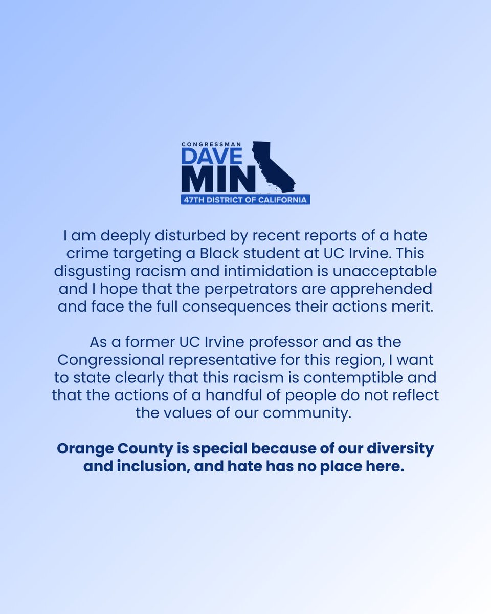 Rep. Dave Min tweet media