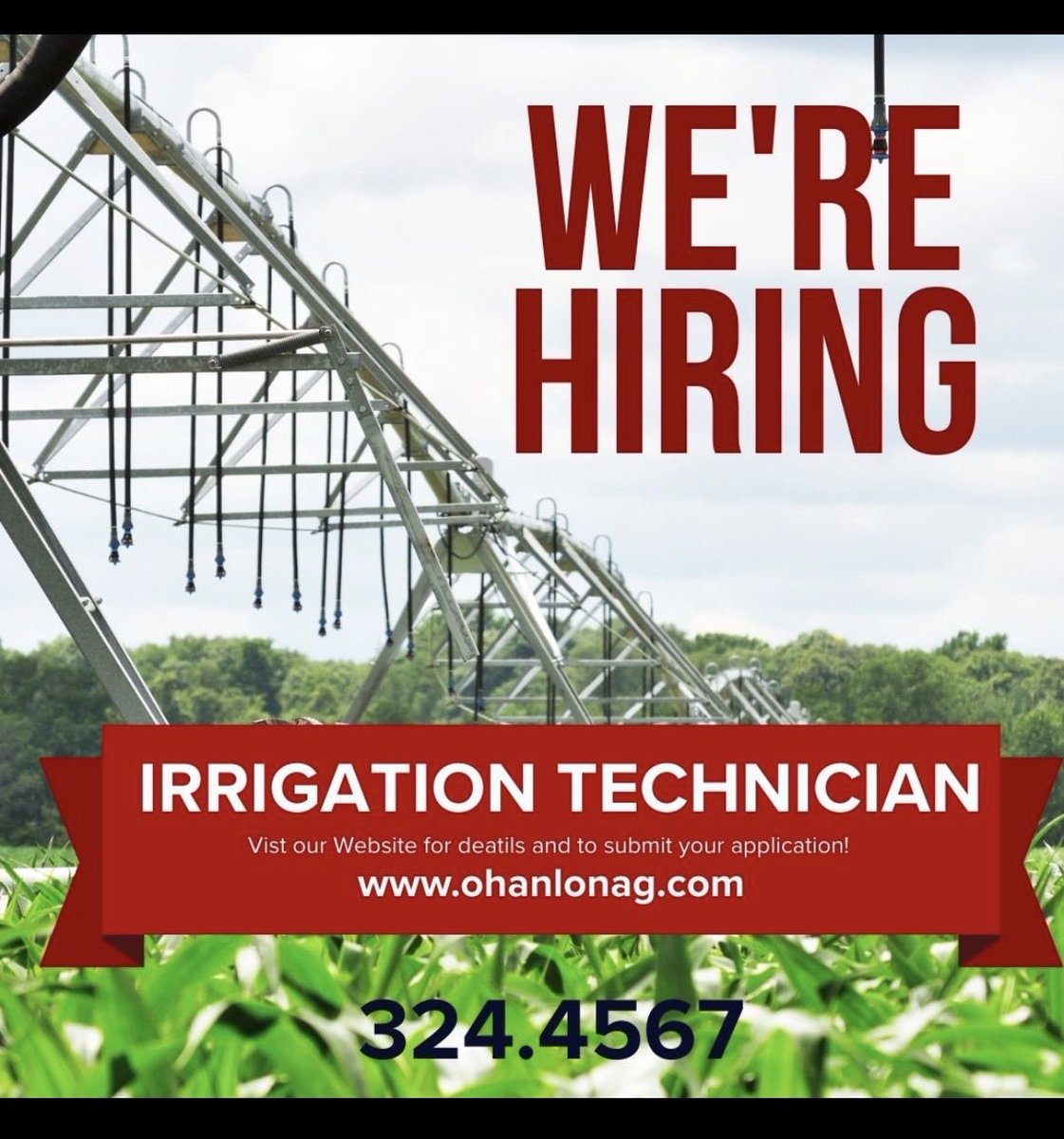 DustinOhanlon's tweet photo. Looking for Great Irrigation Technicians.  Great pay and benefits with monthly bonus opportunities. https://t.co/af3QUksWcQ