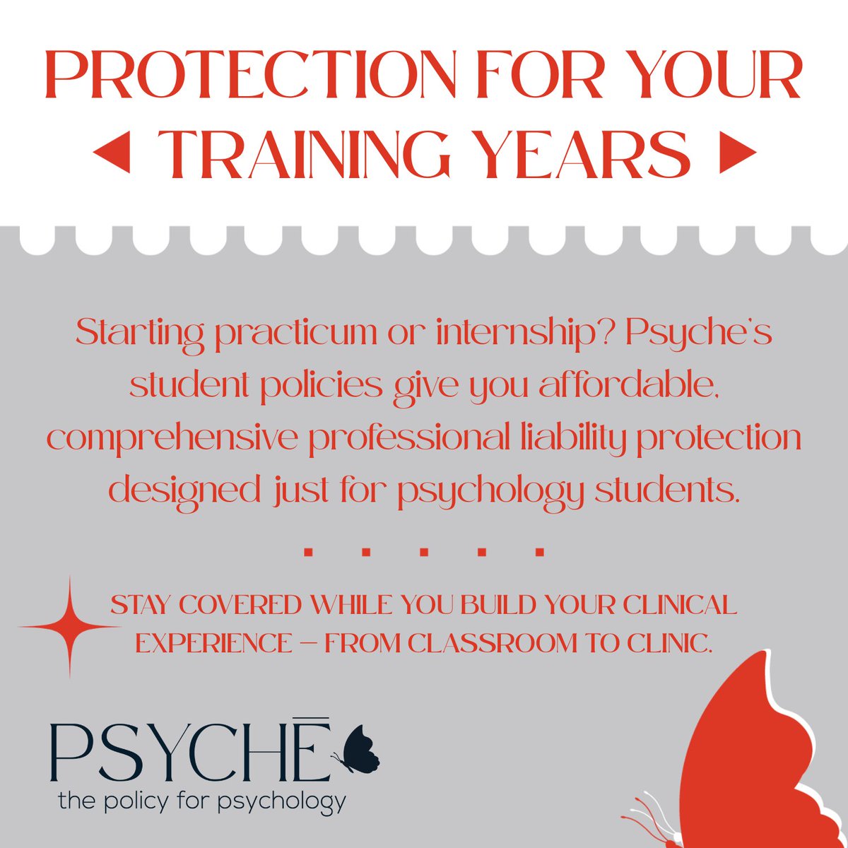 psycheprogram's tweet photo. Psyche’s student policies offer affordable, comprehensive professional liability protection tailored specifically for psychology students so you can focus on learning and growing with confidence. https://t.co/aEXhs6GIjV https://t.co/3wW2diVpI7