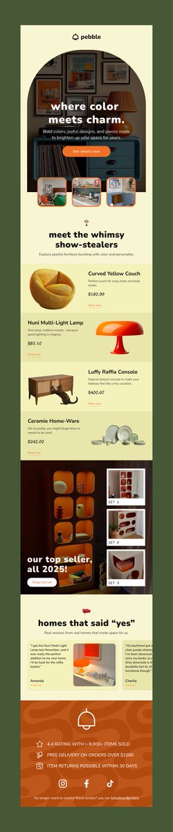 _henaaa's tweet photo. Email design for a furniture business called Pebble👩‍🍳😮‍💨 https://t.co/xiENIB110K