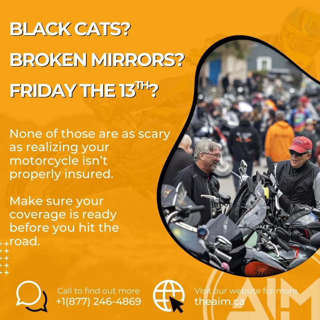 theaimINS's tweet photo. Black cats 🐈‍⬛ ?
Broken mirrors? 
Friday the 13th? 

None of those are as scary as realizing your motorcycle isn't properly insured. make sure your coverage is ready before you hit the road. https://t.co/t4DudU8gcS