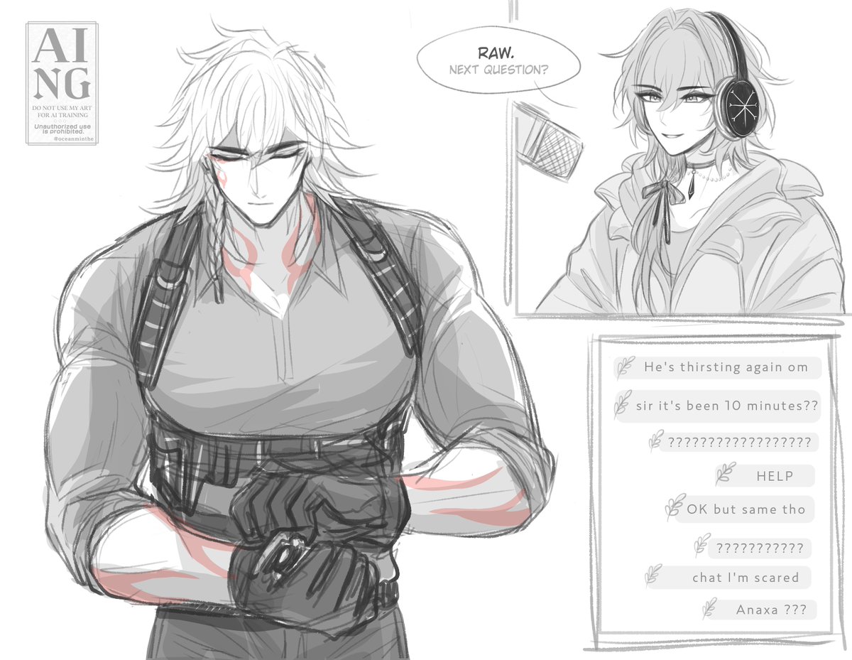 oceanminthe's tweet photo. [Rkgk] 🍷🌿 #mynaxa 
Definitely not an excuse to put Mydei in RE9 Leon's clothes (1/2) https://t.co/sn783kx21k