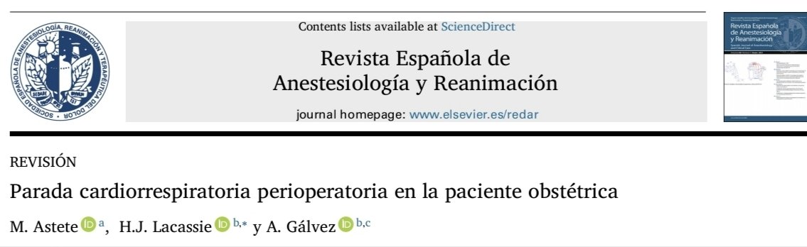 Revista Española de Anestesiología y Reanimación tweet media