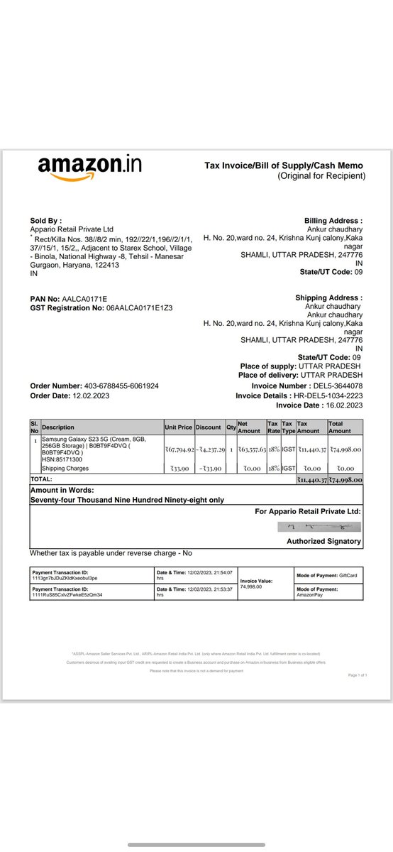 AnkurAnkur7469's tweet photo. @SamsungIndia 
I have purchased my phone S23 on 12/02/23 and suddenly there are pink and green lines on my phone screen, i visited samsung store but they refused to give me resolution for it. https://t.co/c2VShYf3yj