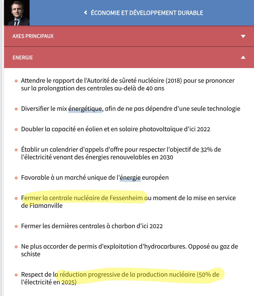 bouliboulibouli's tweet photo. @al_petel @EmmanuelMacron La destruction du nucléaire était littéralement dans le programme de Macron en 2017. https://t.co/u2Cc2GweRW