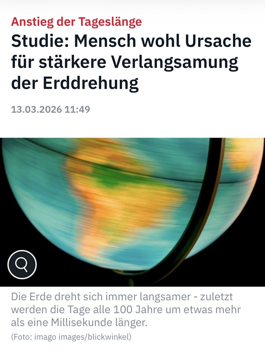 Deshalb werden die Tage gerade länger. 
Wobei die Erde sich wahrscheinlich in Deutschland langsamer dreht als in Zimbabwe. Wegen dem CO2. 

Wer’s nicht glaubt ist rechts.