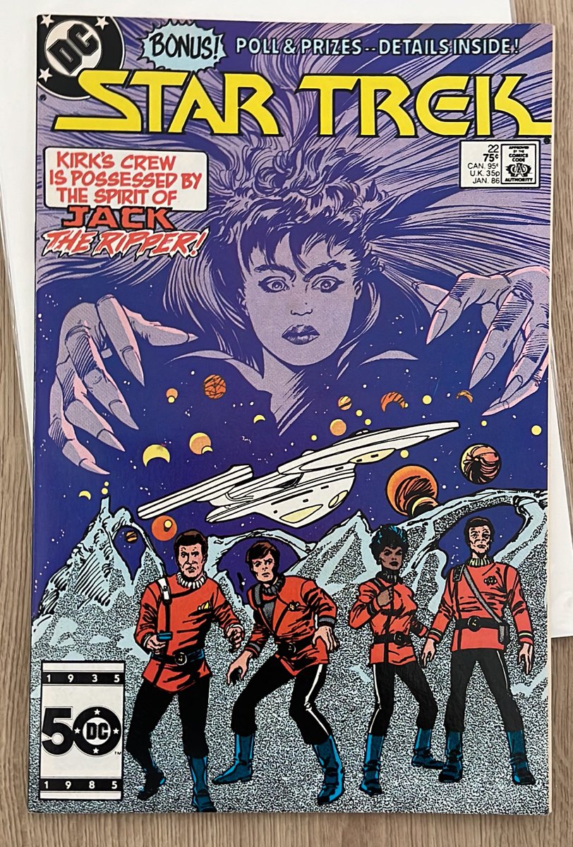 rholmes0520's tweet photo. On today’s Trek-at-noonish, it’s Star Trek #22! Because you demanded it! The sequel to the original series episode, Wolf In The Fold! Continues next issue! By Isabella, Sutton, Villagran, and Wolfman… #StarTrek #comica https://t.co/jXrDkM3Js6