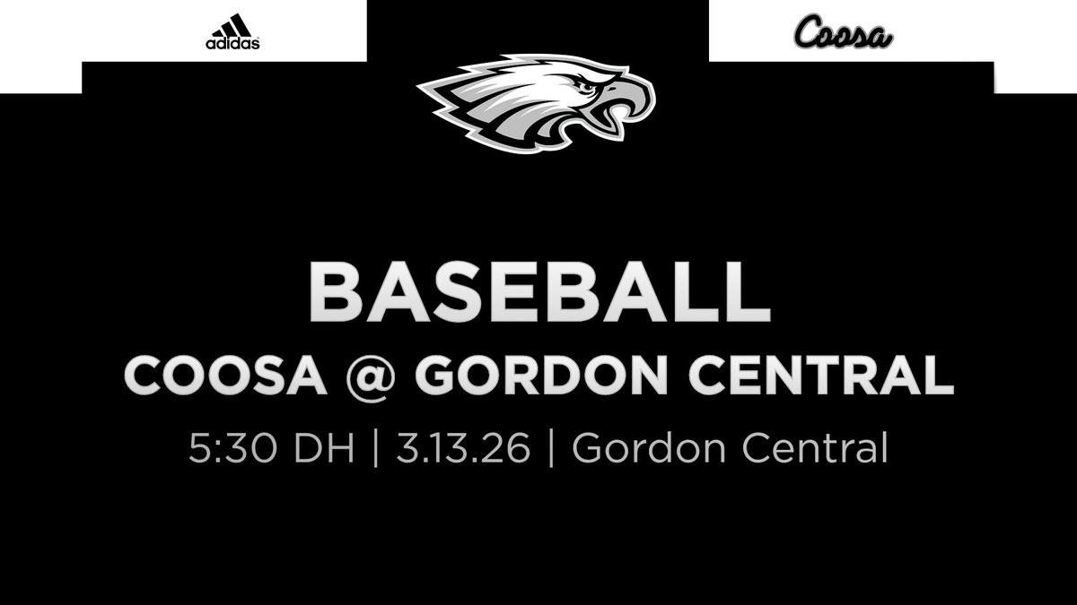 CoosaHSBaseball's tweet photo. Baseball Gameday! The Coosa Eagles take on Gordon Central tonight at 5:30 PM in a double header. Come out and support your Eagles! #C4 https://t.co/dIp2dWQDry