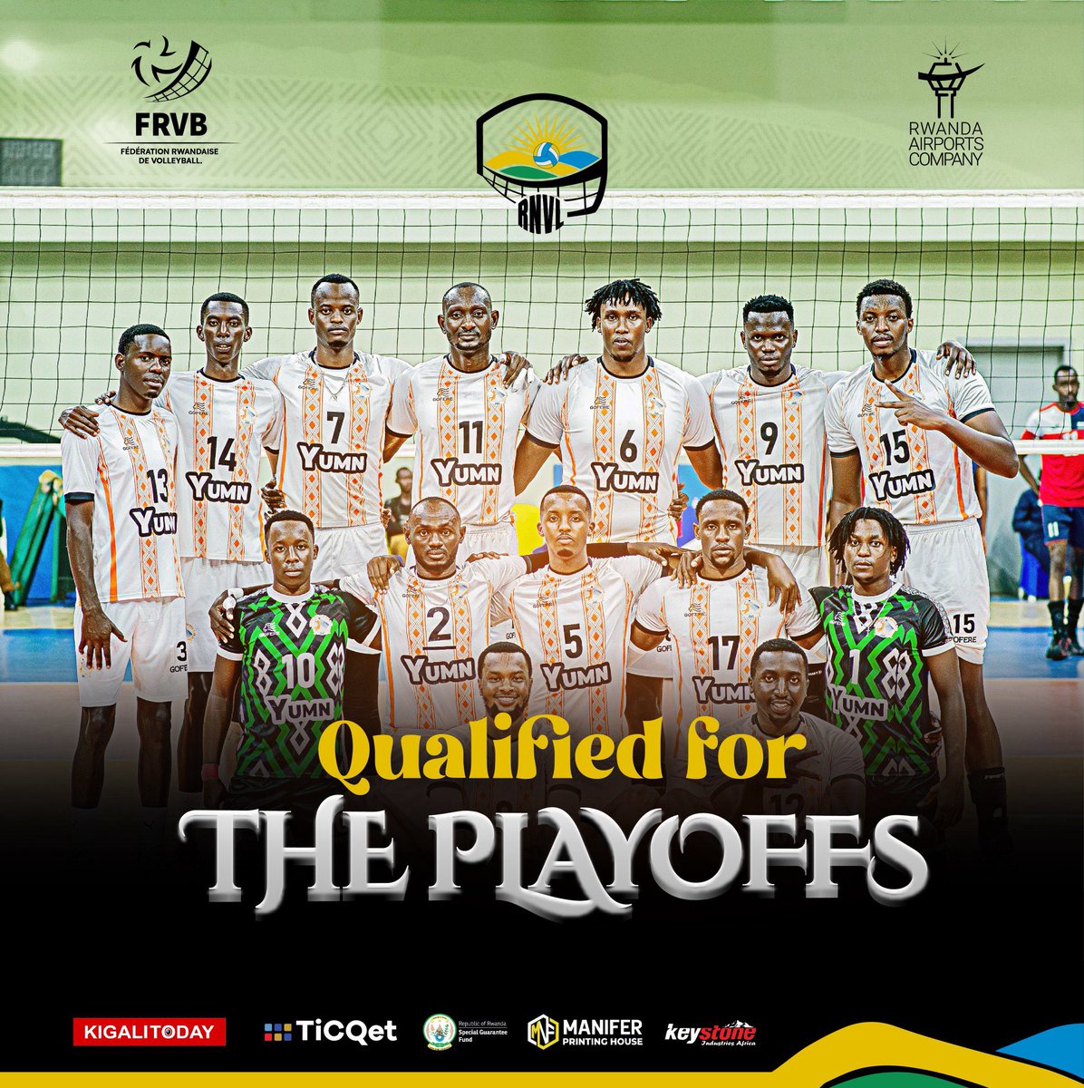 benjamingicumbi's tweet photo. The wait is over🔥🔥 After a successful regular season, it’s time to chase the trophy as new champions are set to be crowned. The #RNVL 2025-2026 #Playoffs are here. #BestOf5
Get your ticket now and join us at Petit Stade starting 14th Mar. See you there
#RwandaVolleyball https://t.co/XU41NcDeJd