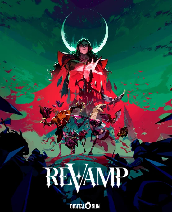 My key art for ReVamp! The new game from the amazing team behind Moonlighter . YES, it's a Tower-Defensevania where you rule as this goddamn sexy Dracula.