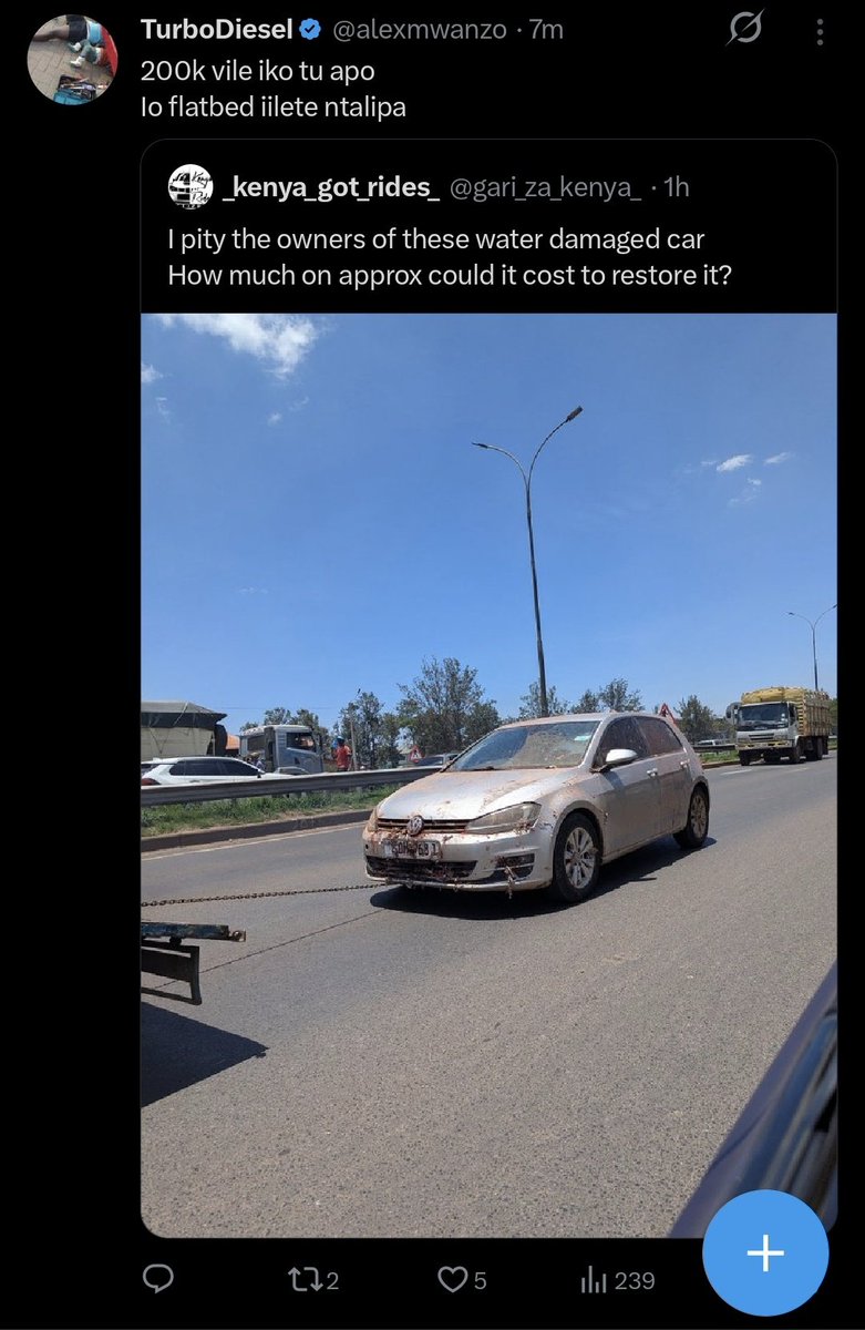 Two car enthusiasts different takes...appetite ni tofauti..😅😅😅😅 <a href="/alexmwanzo/">TurboDiesel</a> <a href="/Kalasinga_/">Mbabz</a>