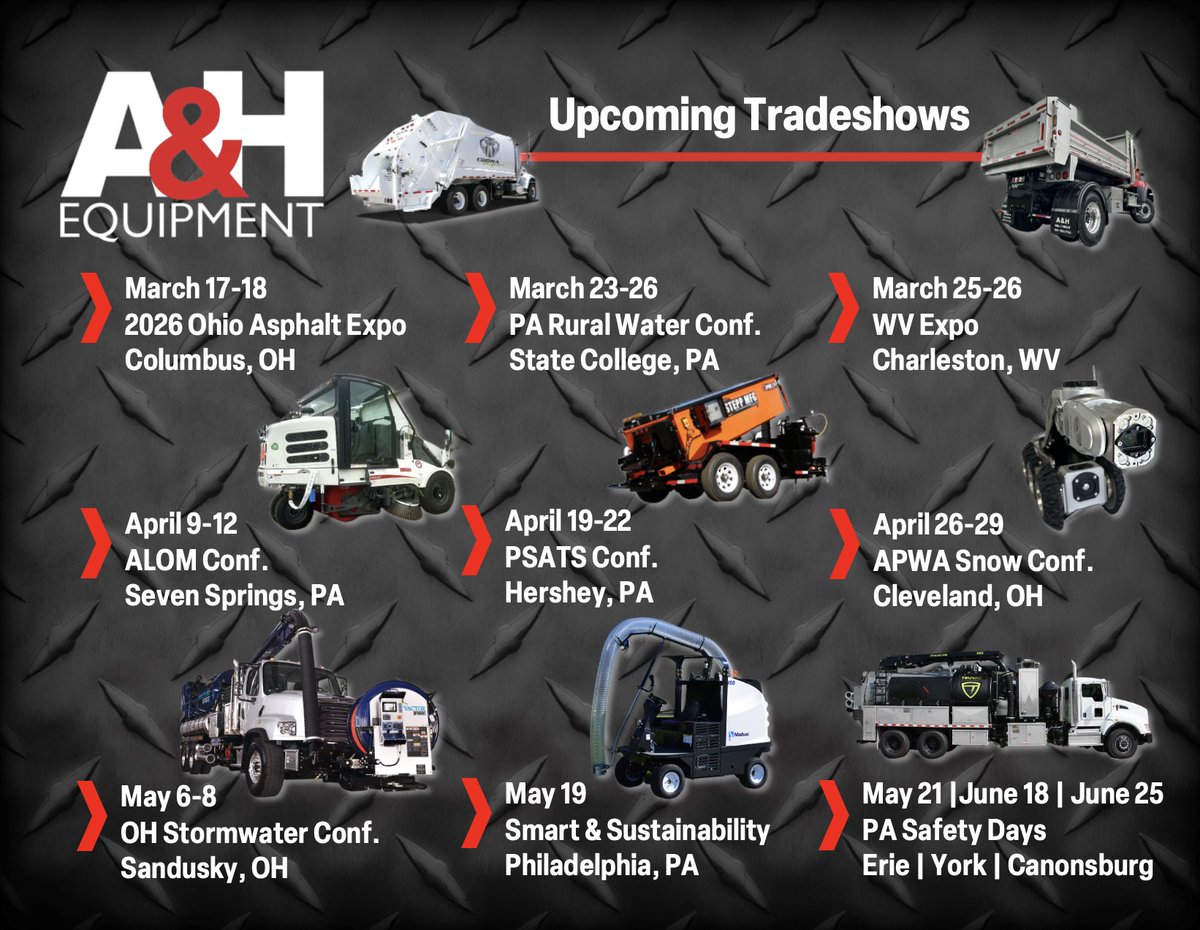🌿Spring Tradeshow Season is Coming UP– Catch Us at these Events!🔥

Our A-Team is geared up for a packed lineup to showcase the latest equipment SOLUTIONS! We’re ready to connect with YOU! 👏🎉

Join us! - We will have incredible prizes, giveaways, equipment displays, &amp; MORE!