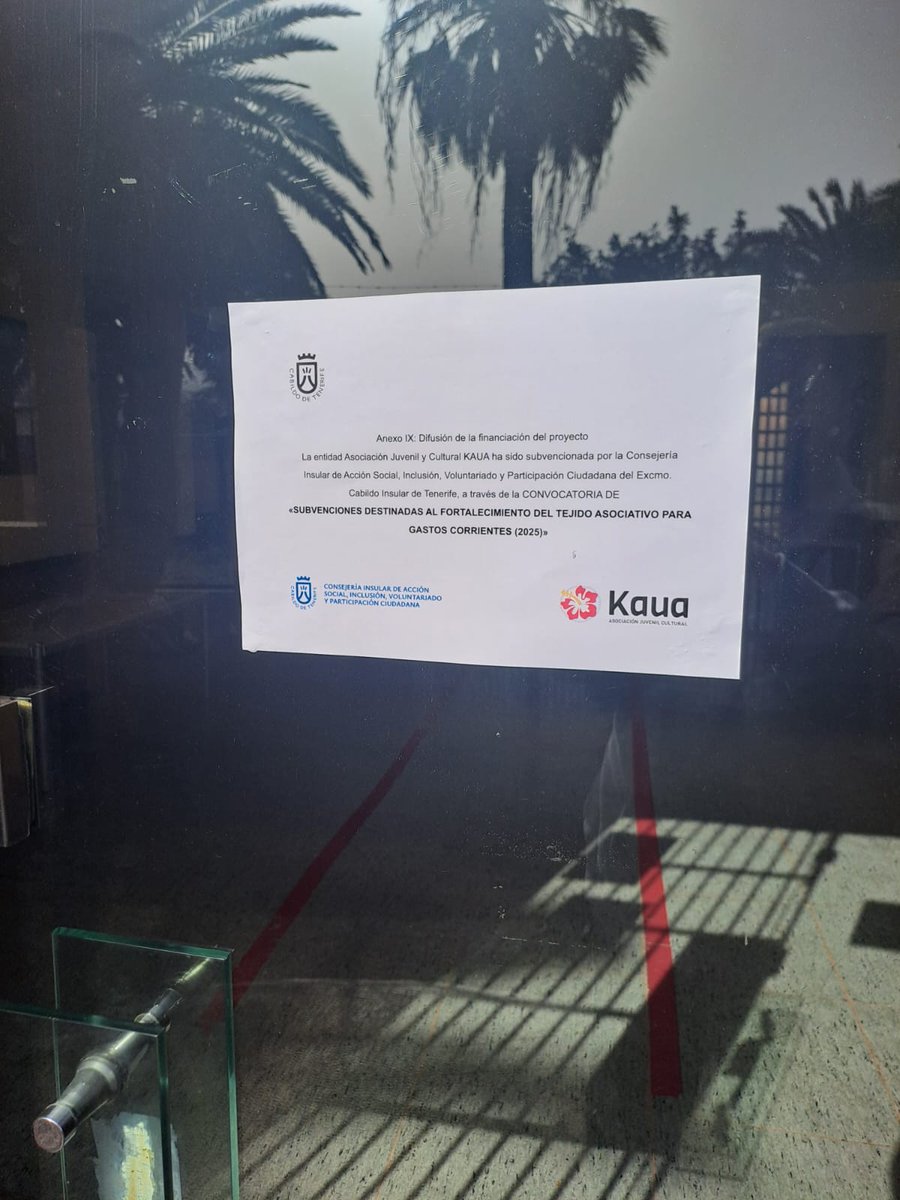 La Asociación Juvenil y Cultural KAUA ha sido beneficiaria de la convocatoria de Subvenciones destinadas al fortalecimiento del tejido asociativo para gastos corrientes (2025) del Cabildo de Tenerife.
Esta financiación contribuye al funcionamiento de nuestras actividades.