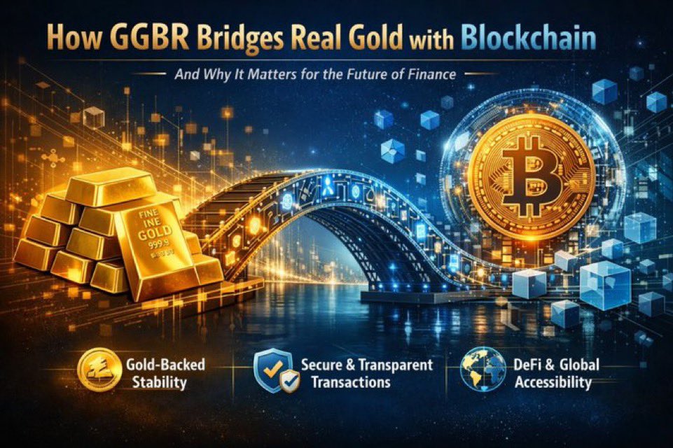 Fox_rico2's tweet photo. Been thinking a lot about how gold, the ultimate 'real' asset for thousands of years  finally meets blockchain properly.
$GGBR does this in a clean way: each token = 1/1000th of a troy ounce of physical gold (audited,LBMA-grade,backed with overcollateralization for extra safety). https://t.co/nQ4eWPpTRP
