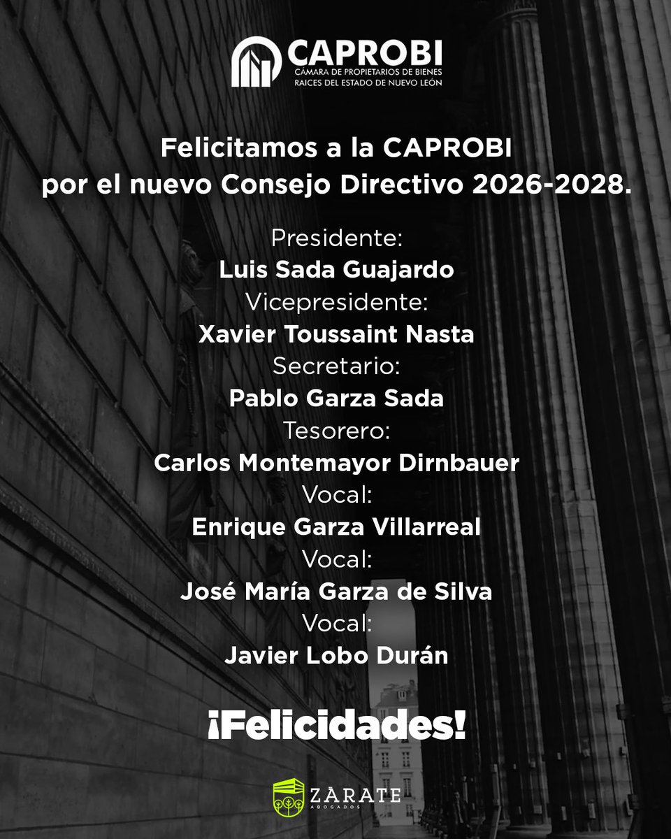 En <a href="/caprobinl/">CAPROBINL</a> inicia un nuevo capítulo con la renovación de su Consejo Directivo y el equipo de #ZarateAbogados les felicita deseando éxito en sus tareas encomendadas. 
<a href="/mzarateabogado/">Miguel Zárate</a> 
#HazloComoSeDebe ⚖️