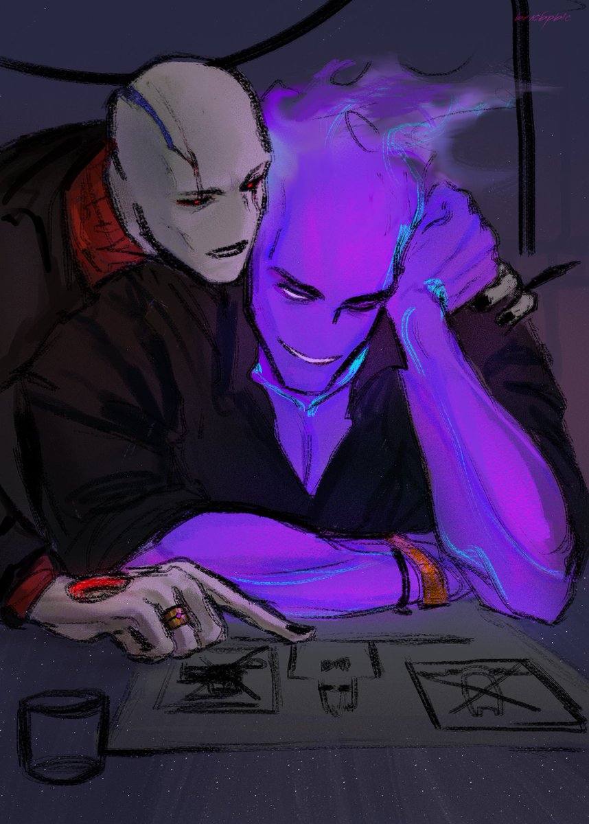 towheadedD's tweet image. папы обсуждают план по свержению одного козла...
#grillster #gaster #grillby #underfell