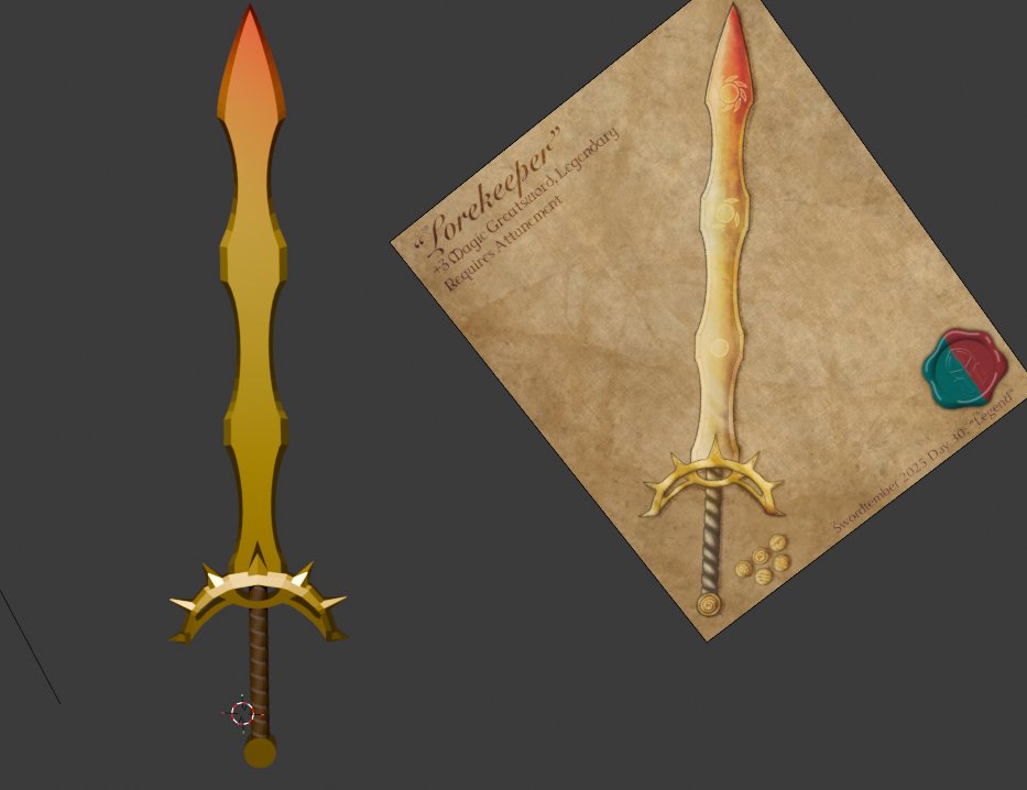 Dismaspam's tweet photo. sword is finished! to the best of my current capabilities, anyways. 7 days of blender learning complete >:D https://t.co/3PTwGc4Nml