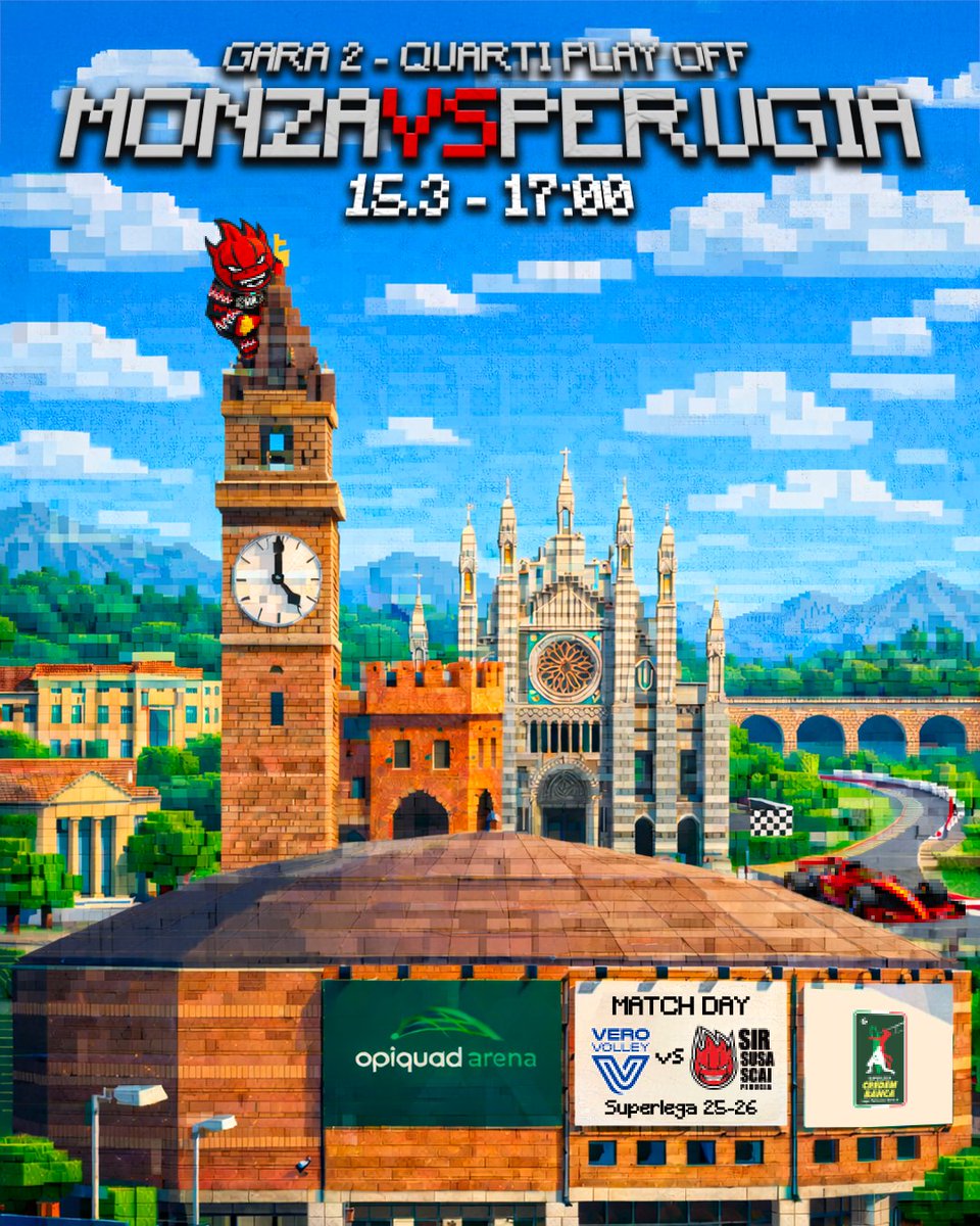 SIRVolleyPG's tweet image. 𝗡𝘂𝗼𝘃𝗼 𝗹𝗶𝘃𝗲𝗹𝗹𝗼.
𝗚𝗔𝗥𝗔𝟮. ⛏️🟩🏐

𝙈𝘼𝙏𝘾𝙃 𝘿𝘼𝙔
🆚 Vero Volley Monza
🕣 17:00
📺 VBTV e Dazn
🏟️ Opiquad Arena

#BlockDevils