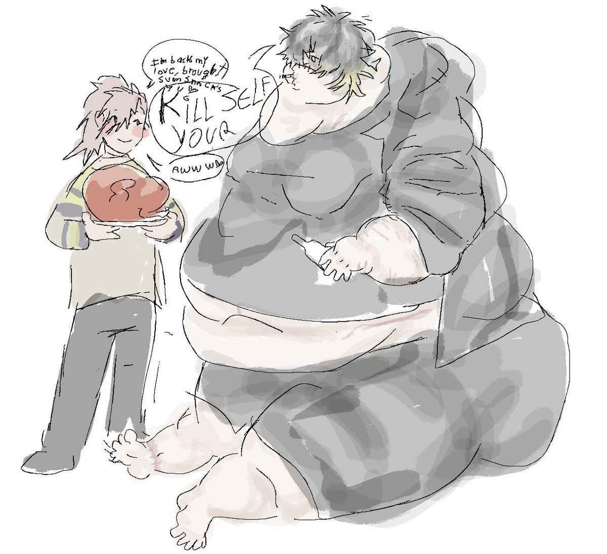 Noiz_ass_hair's tweet image. That one dmmd inflation/fat fetish fanart gave me an idea💯♥️
enjoy it #slowdamage fandom