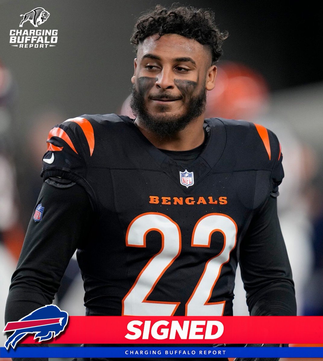 FredKilmartin80's tweet photo. BREAKING NEWS: The Buffalo Bills are signing former Bengals S Geno Stone to a 1-year deal, per @Schultz_Report.
Stone has 14 career INTs with 21 PBUs, and will be a key contributor to Buffalo’s defense.
#OneBuffalo #BillsMafia #ChargingBuffaloReport https://t.co/2wFKGcFAJY