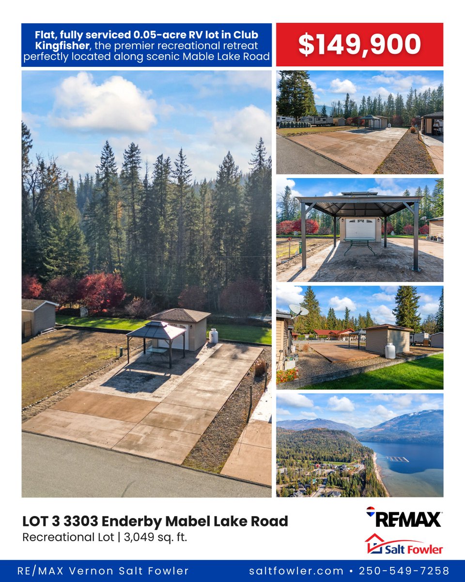 LisaSalt's tweet image. ✨ Club Kingfisher, the premier recreational retreat perfectly located along scenic Mable Lake Road in Enderby awaits.

🌊 Just minutes from Mabel Lake, the marina, golf course, and private airstrip.

#JustAddSalt #SaltFowler #RemaxVernon  #ClubKingfisher #MabelLake #EnderbyBC
