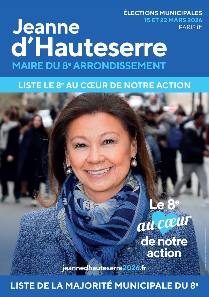 AvecJeanne2026's tweet photo. 🗳️Dimanche, votez pour votre maire Jeanne d'Hauteserre et son équipe de proximité du 8e https://t.co/5FIi3Ua9fR