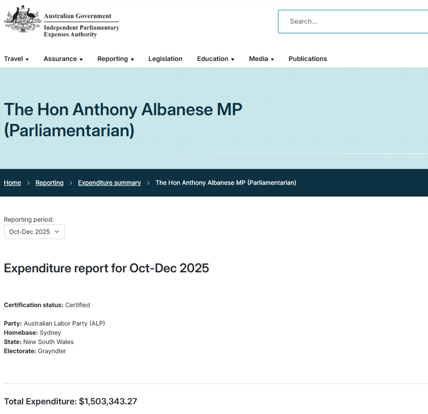 Ausbobsmit's tweet photo. As we all know, Albanese was evicted from his electoral office in Marrickville. He still has no local electoral office and yet, in his latest expenses, he’s slugged us $95,000 on “office facilities” and another $56,000 on “office administration”.

This is a clear case of theft. If it were you or I, we’d be in the dock.