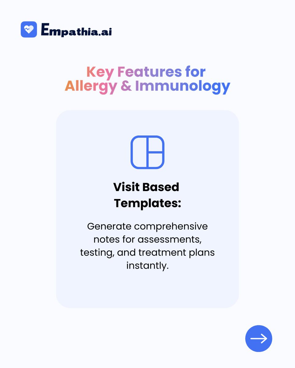empathiaAI's tweet photo. 🫁 Streamline Allergy and Immunology Workflows with Empathia AI

#HIPAACompliant #PhysicianBurnout #AIMedicalScribe #EMMAAI #AIMedicalAssistant https://t.co/Hr0DrNoTK5