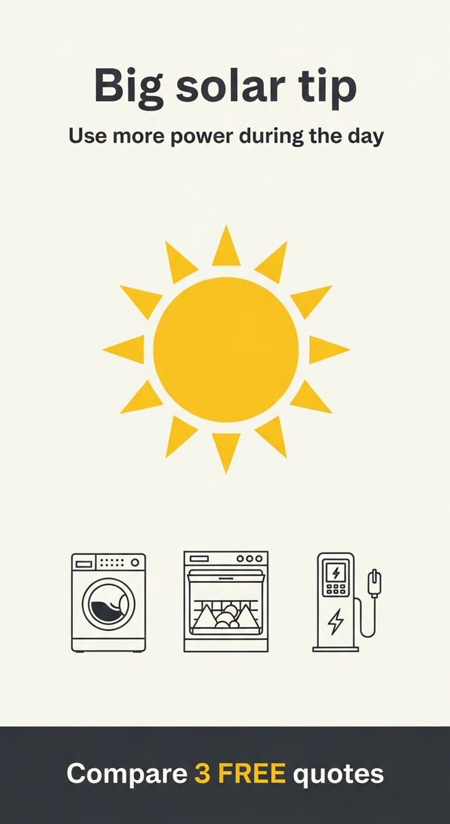 YourSolarQuotes's tweet image. Solar savings improve when you shift dishwasher/washing/pool pumps into daytime hours.

#EnergyHacks #SolarTips #LowerBills #SolarAustralia #HomeEnergy