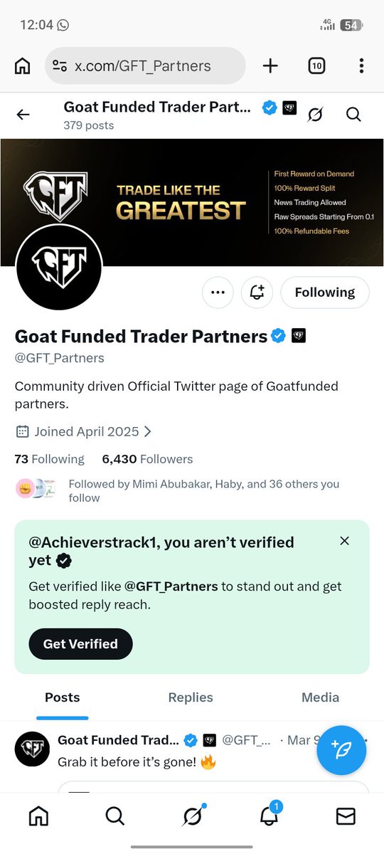 Achieverstrack1's tweet photo. @RondoFx @EdwardXLreal @GFT_Partners @Leveragedgiant @Paul__GFT @GoatFunded Help a brother in need🙏 https://t.co/pimTArbW0D