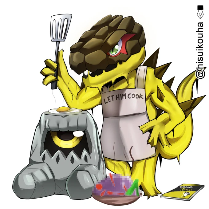 who let them cook Sunarizamon and Tumblemon commission for anon! Thanks a lot for the comm!! #digimon #デジカ