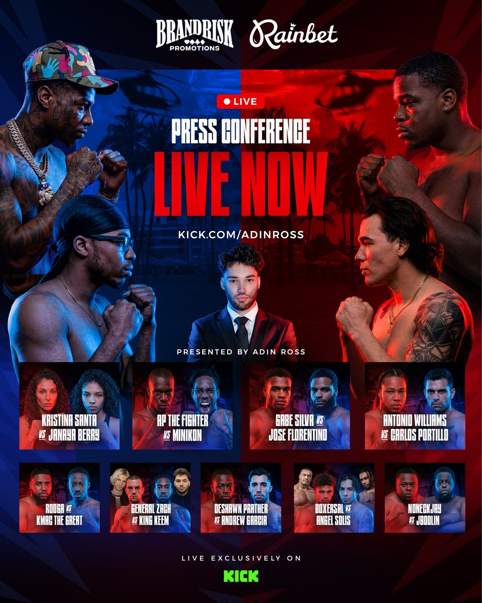 Kick Brand Risk BRAND RISK PROMOTIONS 13 PRESS CONFERENCE live now: https://t.co/iWBqnXUSFB