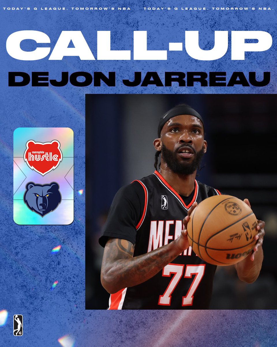 nbagleague's tweet photo. DeJon Jarreau is back in the Association on a 10-day contract with the @memgrizz! ☎️
The @memphishustle star is our 73rd #NBACallUp of the season. https://t.co/RE22LaNS1n