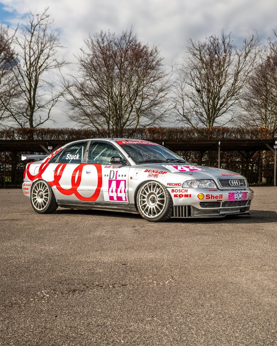 This #Audi A4 was piloted by the brilliant Hans-Joachim Stuck during his 1995 Super Tourenwagen season and 31 years later it's making its way around Goodwood Motor Circuit - ahead of our Super Touring celebration at #83MM. Will you be joining us for possibly the coolest demo and