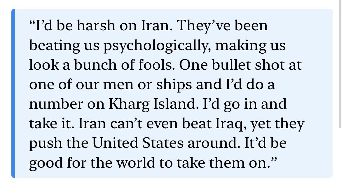 MattMorseTV's tweet photo. Fun fact: in a 1988 interview with 'The Guardian,' a 42 yearold Donald Trump spoke explicitly about leveraging Kharg Island against the Iranian regime, which he has now just bombed. All part of the plan. https://t.co/c6GTRS2UdR